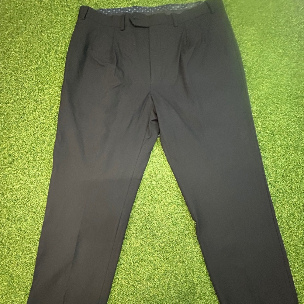 Lauren Ralph Lauren Mens Black Pleated‎ Dress Pants Straight Leg Trousers 42x29